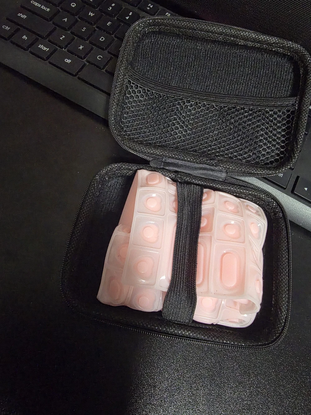 Pink Silicone Foldable Keyboard Protective Cover with Carry Case